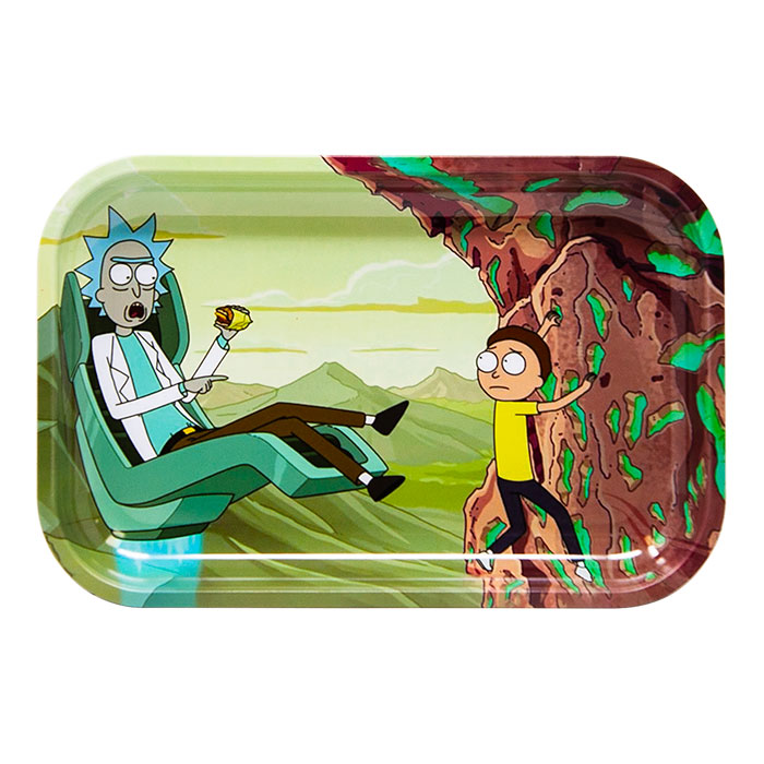 Rick And Morty Burger Medium Rolling Tray With Magnetic Lid
