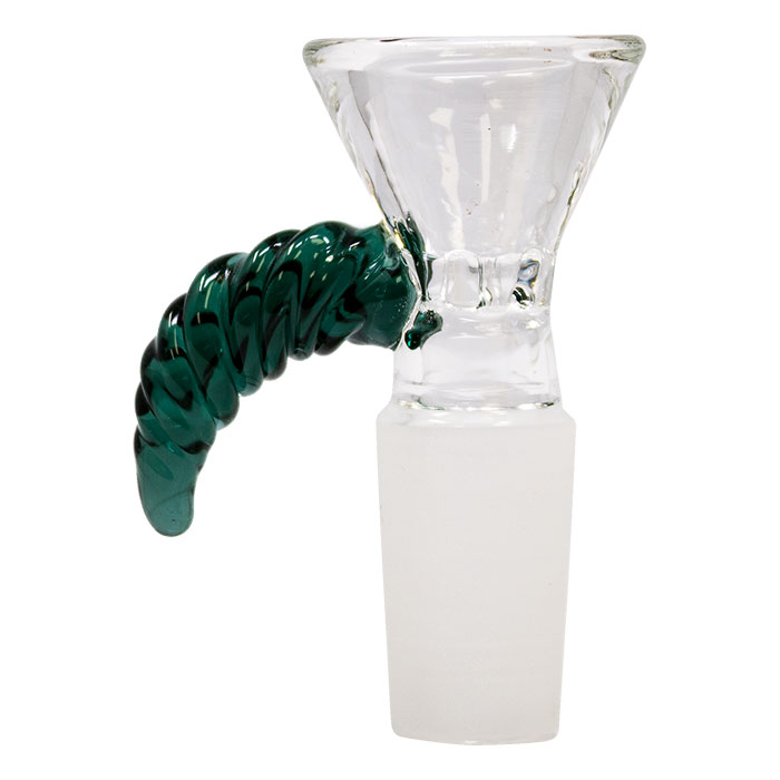 Lake Green Glass bowl With Twist Handle 14mm
