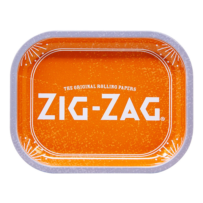 Zig Zag Orange Metal Small Rolling Tray
