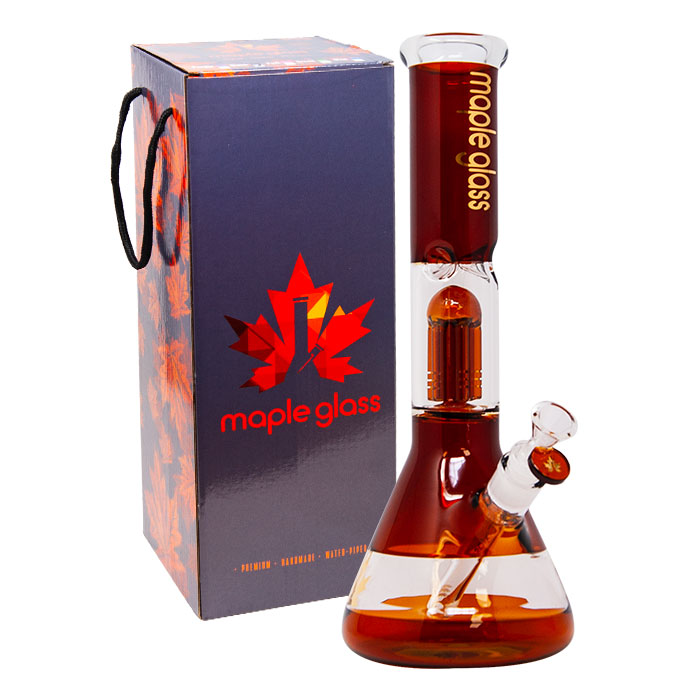 Amber Maple Glass Tree Percolator Bong 14 Inches