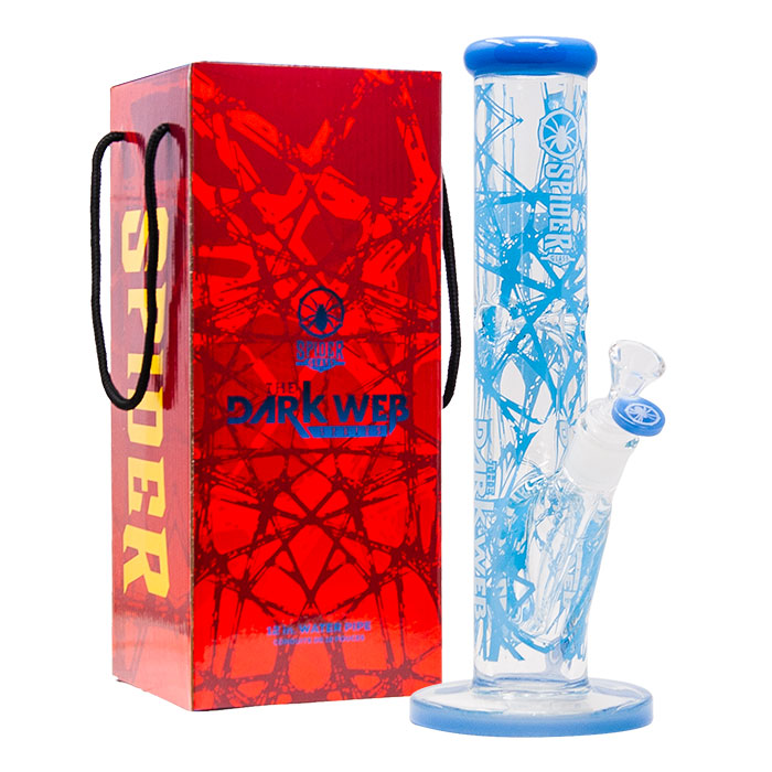 Sky Blue Yellow Darkweb Series 12 Inches Bong from the house of Spider Glass