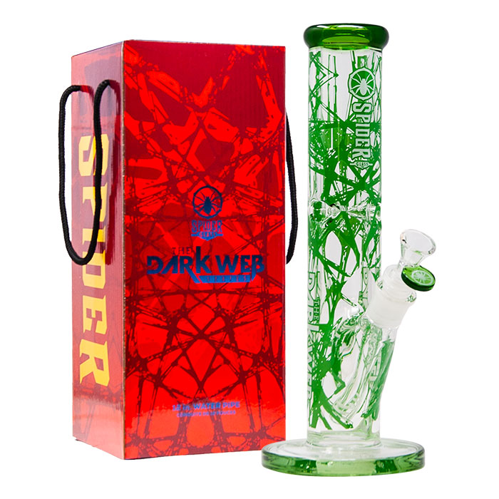 Green Darkweb Series 12 Inches Bong from the house of Spider Glass