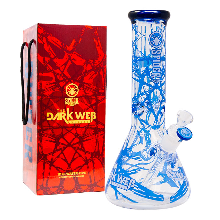 Blue Darkweb Series Spider Glass Beaker Bong 12 Inches
