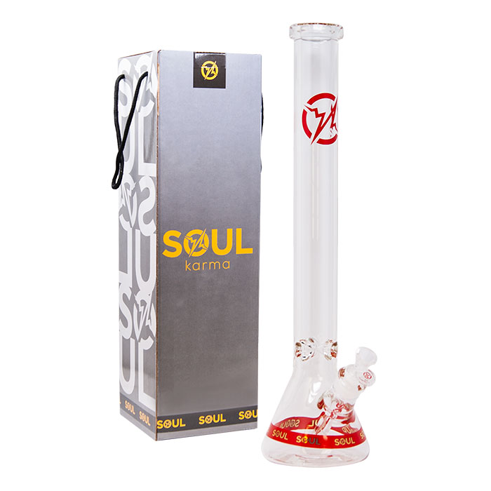 Soul Glass 9mm Thick Red Glass Beaker Bong 24 Inches