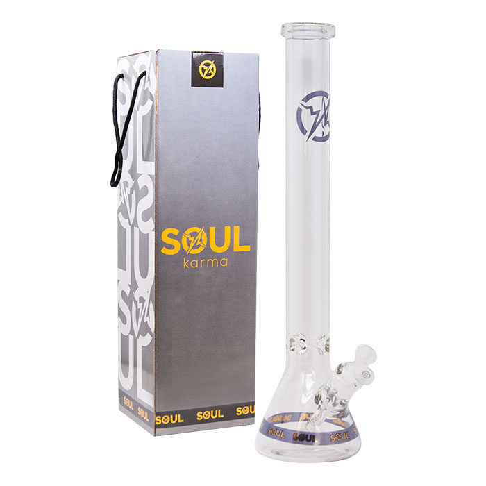Soul Glass 9mm Thick Purple Glass Beaker Bong 24 Inches