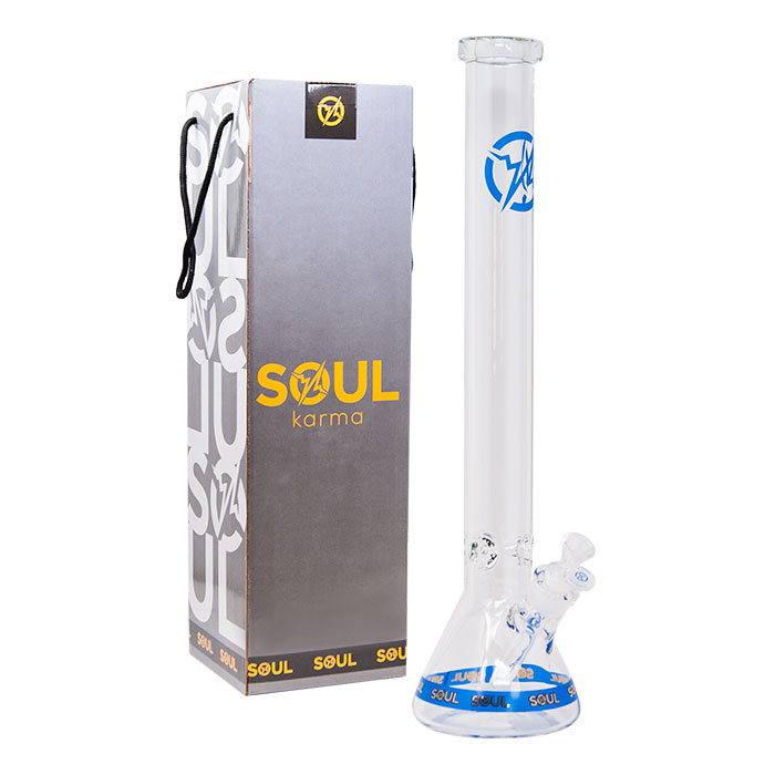 Soul Glass 9mm Thick Blue Glass Beaker Bong 24 Inches