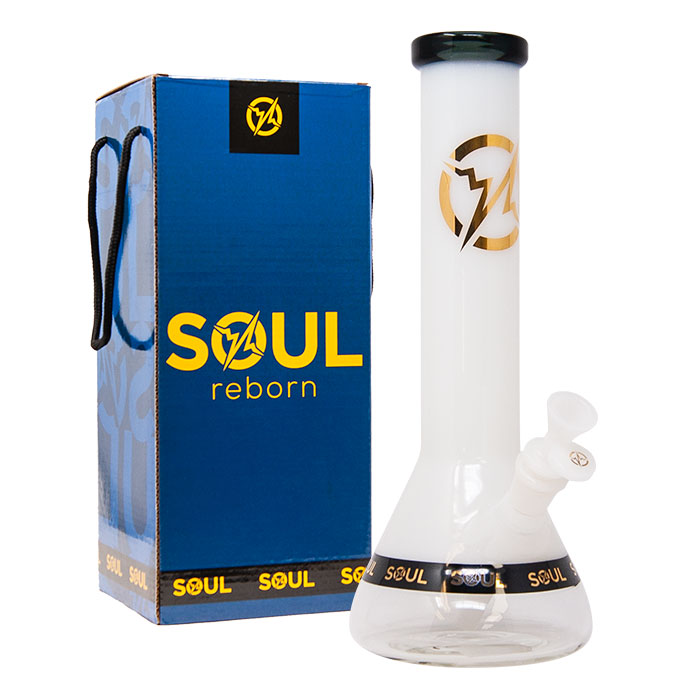 White Reborn Series 12 Inches Beaker Bong By Soul Glass