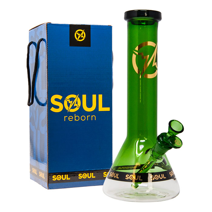Green Reborn Series 12 Inches Beaker Bong By Soul Glass
