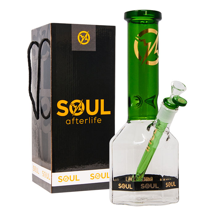 Green Afterlife Series 12 Inches Octagon Bong By Soul Glass