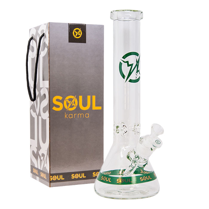 Teal Karma Series 14 Inches Beaker Bong By Soul Glass