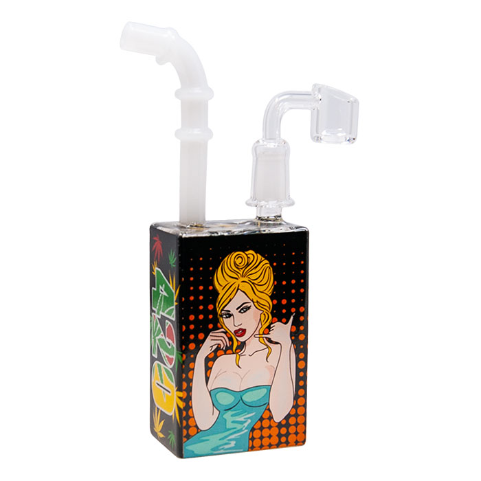 Naughty Pinup Girl 7 Inches Glass Dab Rigs