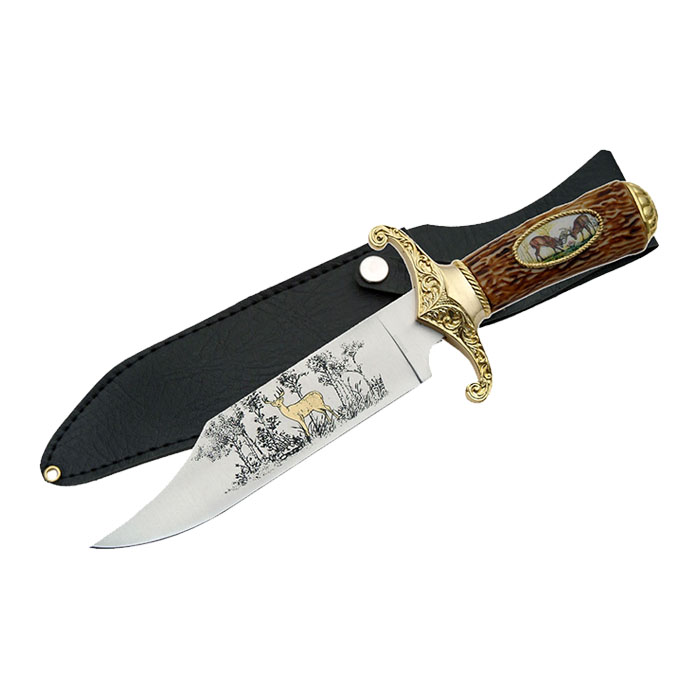 Twin Deer Bowie Hunting Knife 12 Inches