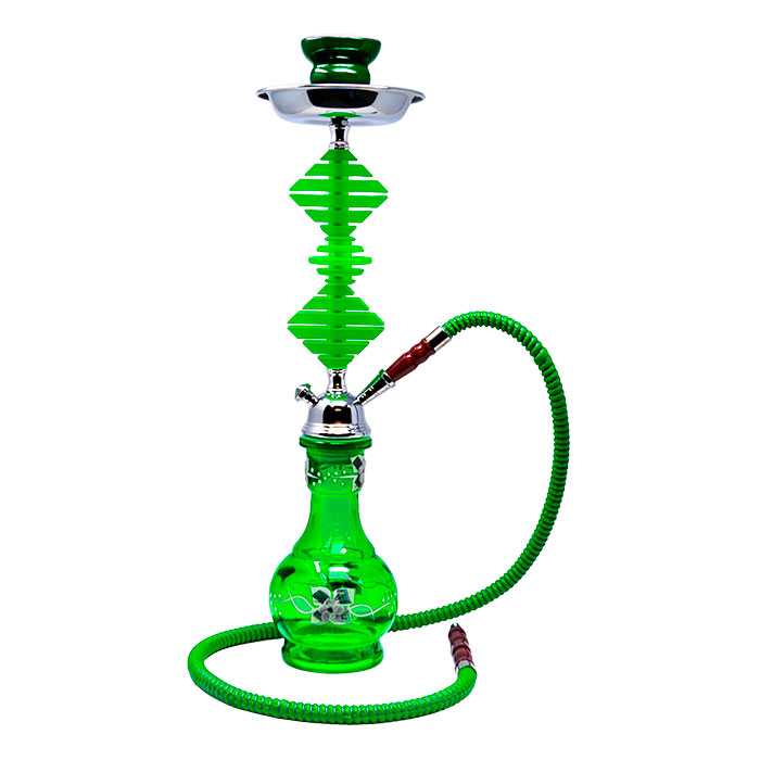 Green Glass Base Hookah 22 Inches