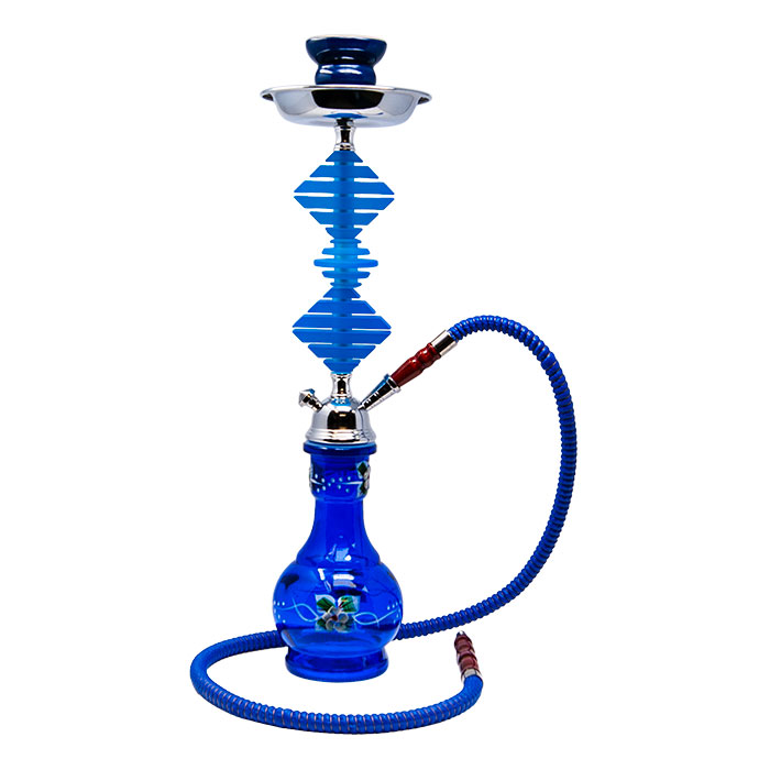 Blue Glass Base Hookah 22 Inches