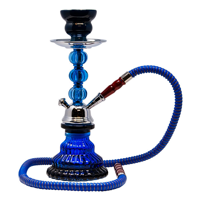 Blue Pyramid Glass Hookah 12 Inches