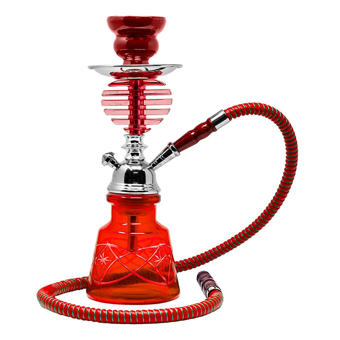 Red Frustum Glass Hookah 12 Inches