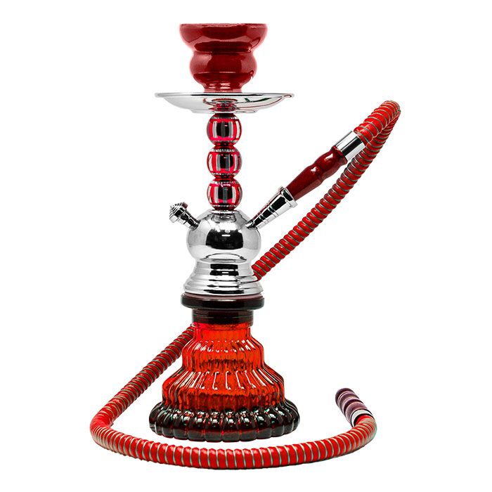 Metal Ball Red Hookah 12 Inches