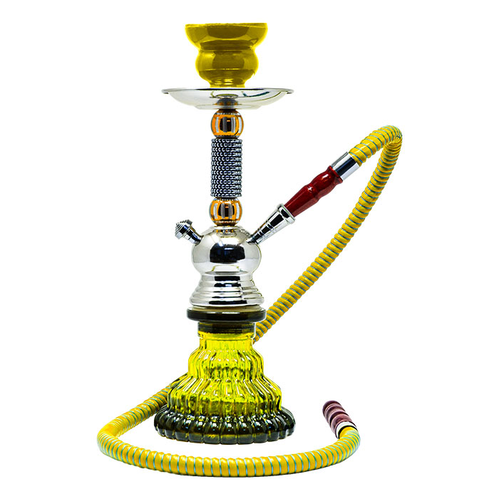 Beaded Design Yellow Hookah 12 Inches