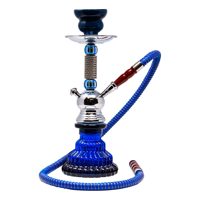 Beaded Design Blue Hookah 12 Inches