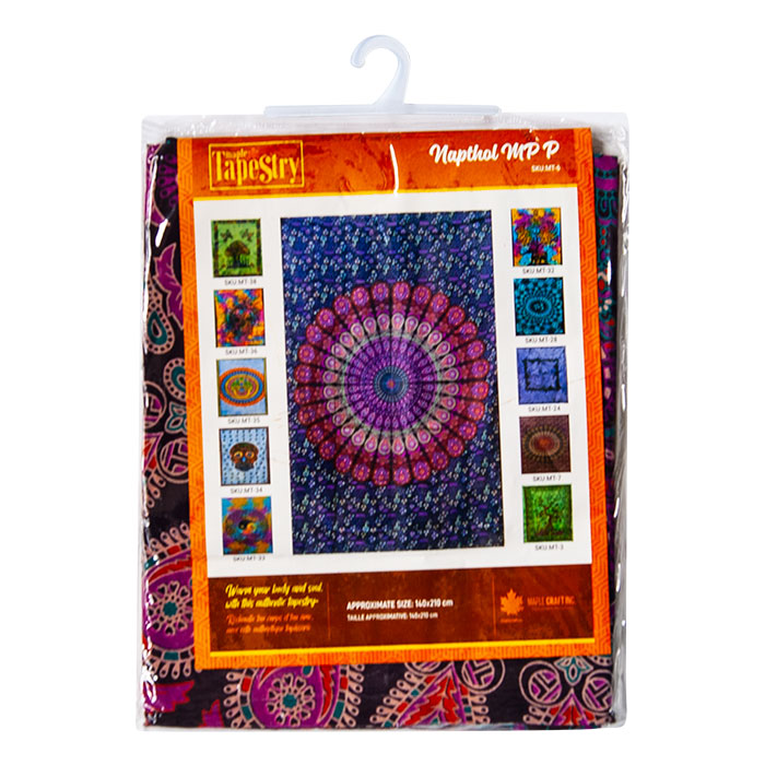 Cotton Mandala Print Purple Maple Tapestry