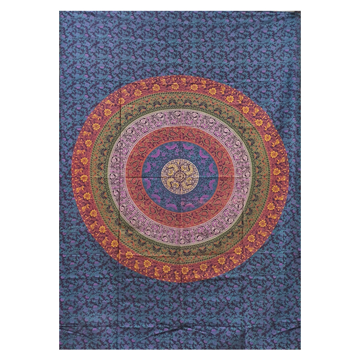 Cotton Mandala Print Multi Color Maple Tapestry