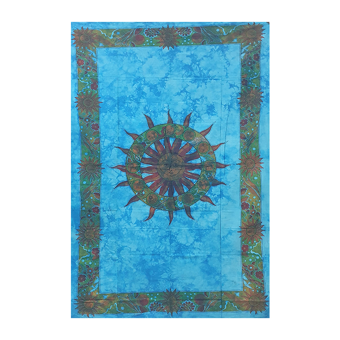 Cotton Sun Zodiac Teal Maple Tapestry
