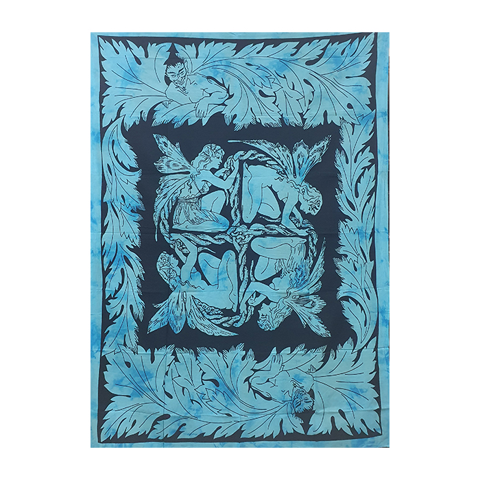 Cotton Four Fairy Teal Maple Tapestry