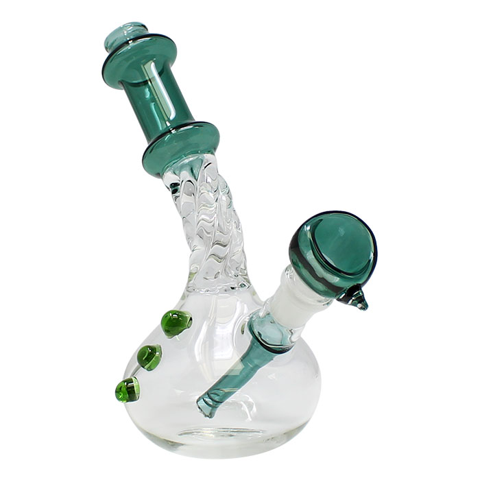 Teal Swirly Dirly Bong 6 Inches
