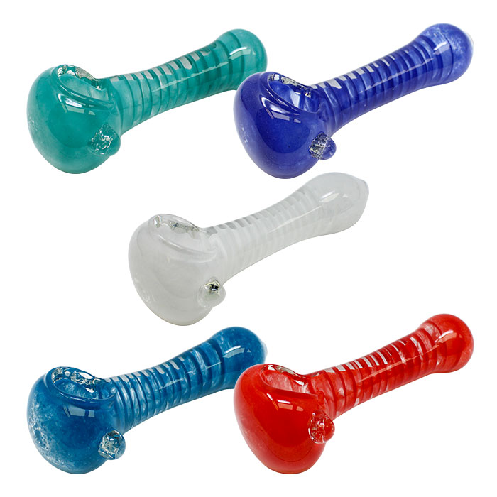 Assorted Color Swirly Design Glass Pipe 4 Inches