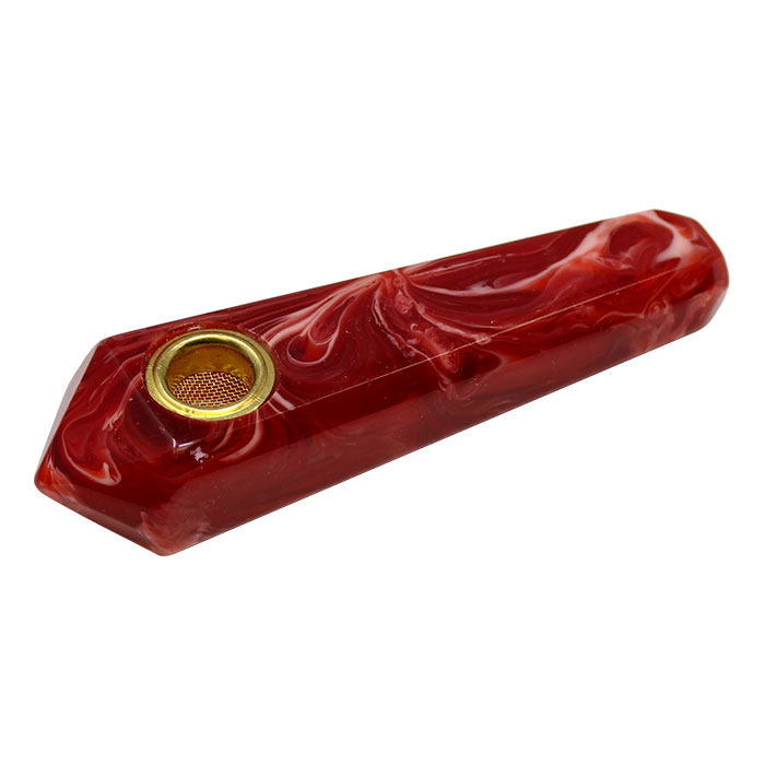 Red Marble Stone Look Smoking Pipe 3 Inches
