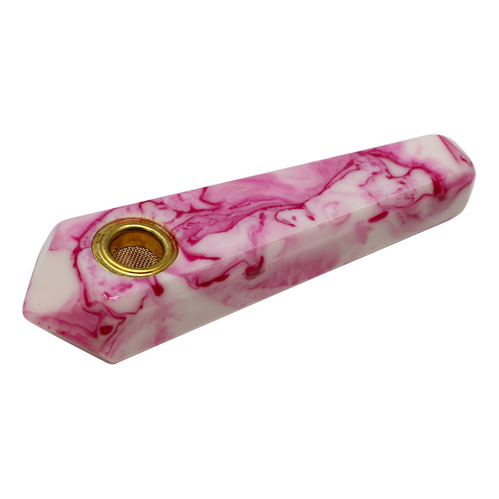 Pink Marble Stone Look Smoking Pipe 3 Inches