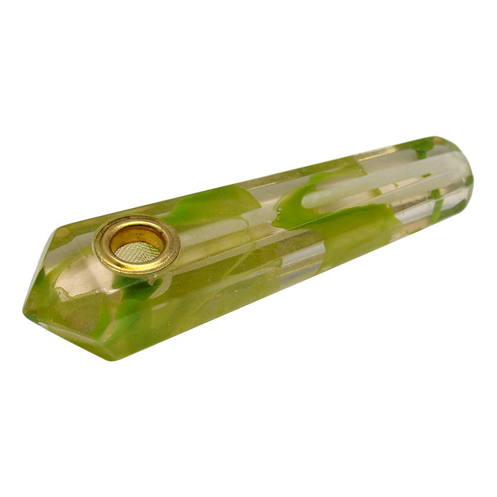 Lime Green Marble Stone Look Smoking Pipe 3 Inches