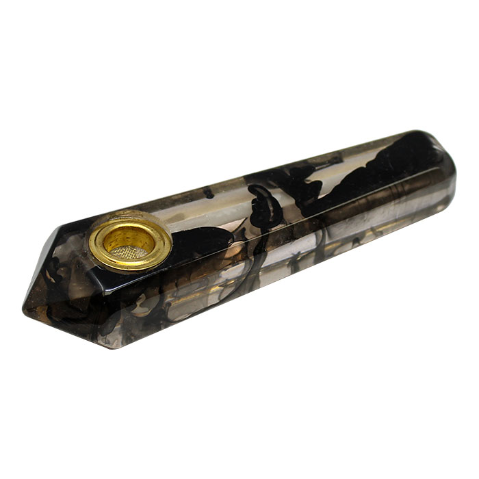 Black Marble Stone Look Smoking Pipe 3 Inches