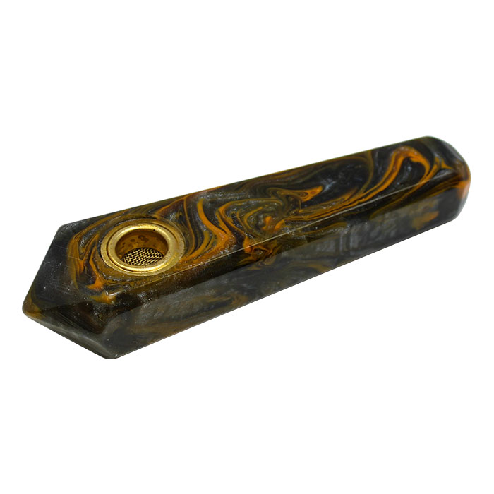 Orange Marble Stone Look Smoking Pipe 3 Inches