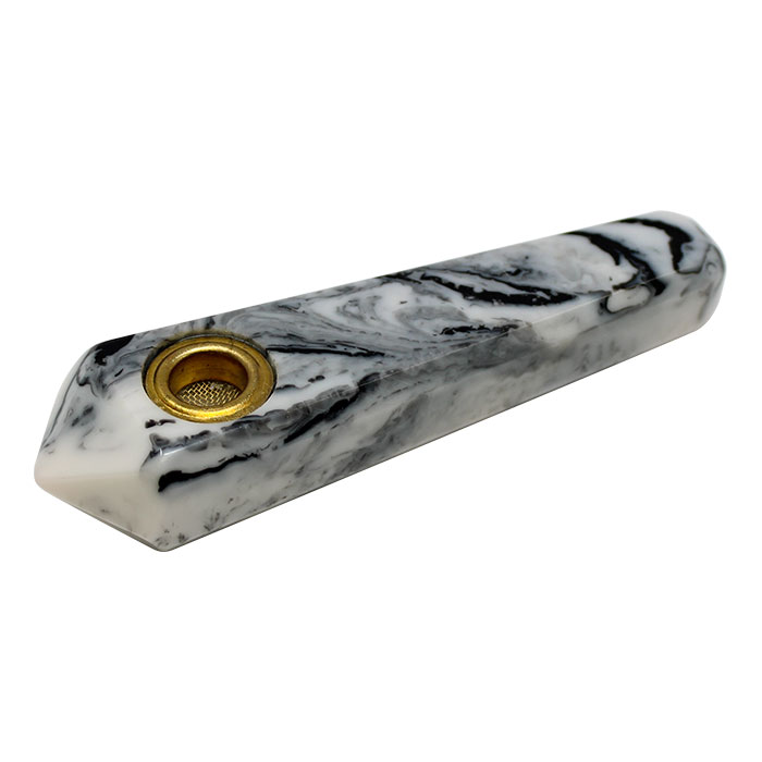 Offwhite Marble Stone Look Smoking Pipe 3 Inches