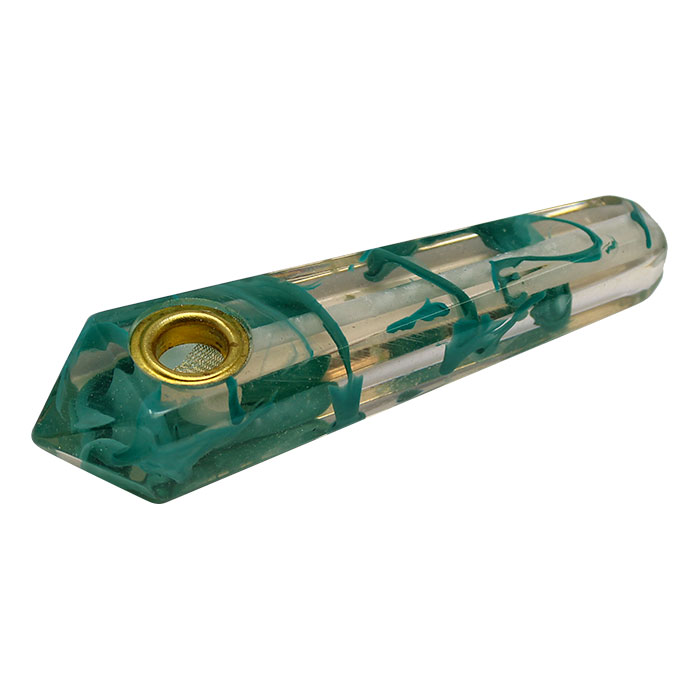 Jade Green Marble Stone Look Smoking Pipe 3 Inches