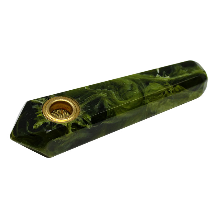 Grass Green Marble Stone Look Smoking Pipe 3 Inches