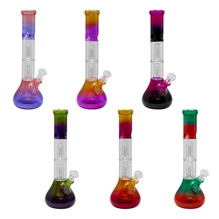 Tie and Die Double Percolator Glass Bong 12 Inches