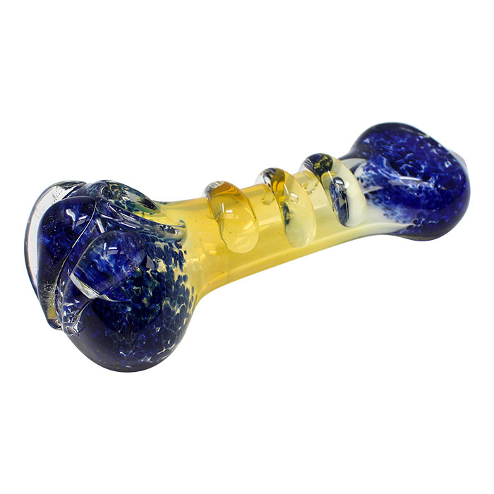 Blue Three Ring Glass Pipe 5 Inches
