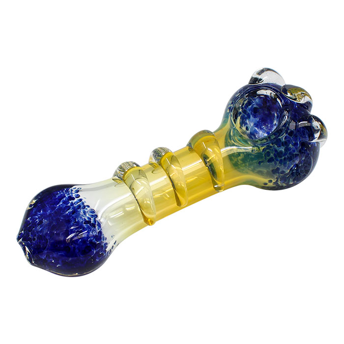 Blue Three Ring Glass Pipe 5 Inches