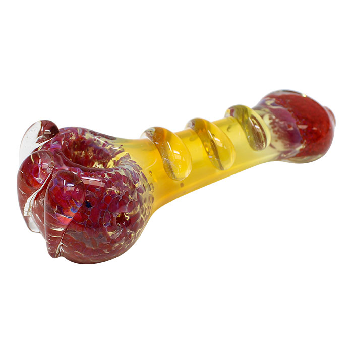 Red Three Ring Glass Pipe 5 Inches