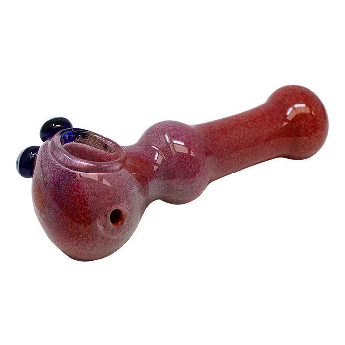 Pink Double Shade with Blue Dots Glass Pipe 5 Inches