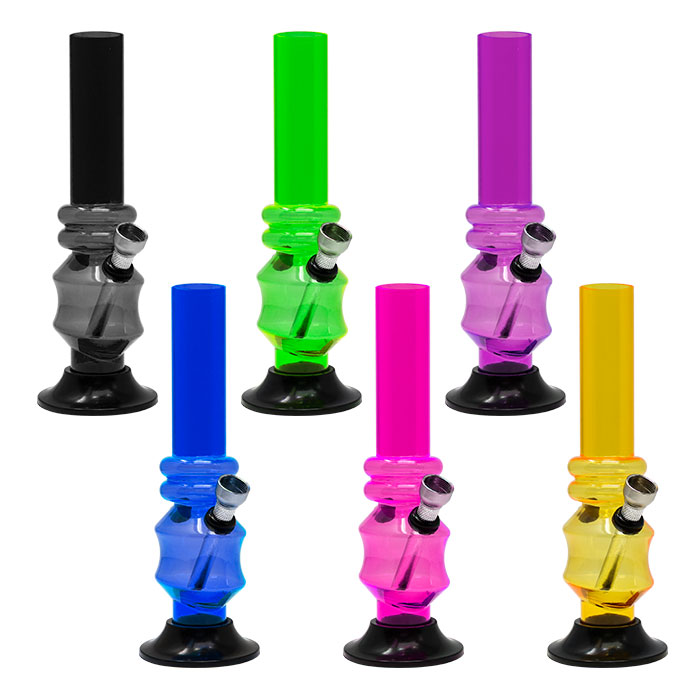 Assorted Color Two Rings Bong 8 Inches
