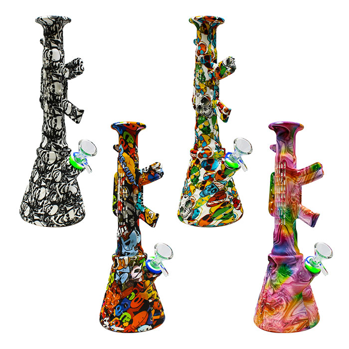 Graphics AK47 Silicone Beaker Bong 11 Inches