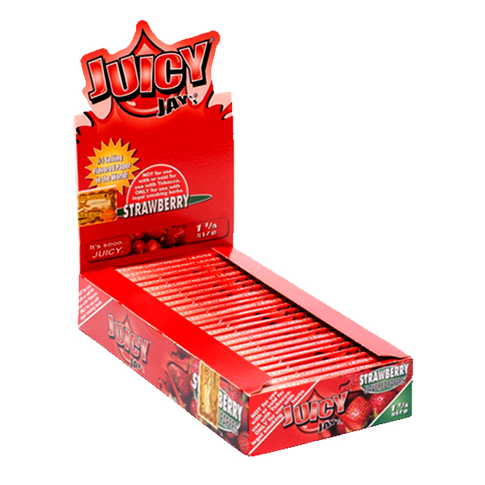 JUICY JAY  ROLLING PAPERS STRAWBERRY 1.25 Ct 24