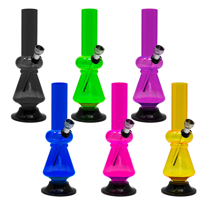 Assorted Color Triangle Base Acrylic Bong 8 Inches
