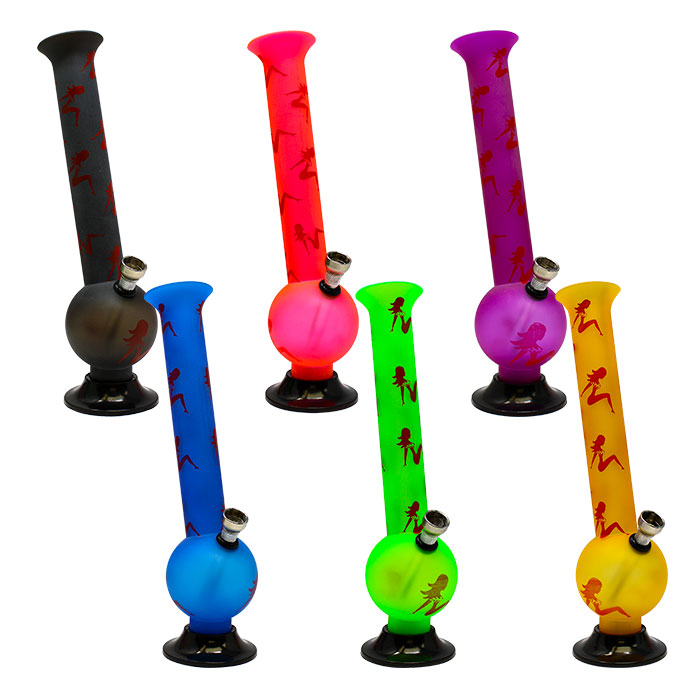 Assorted Color Stripper Acrylic Bong 10 Inches