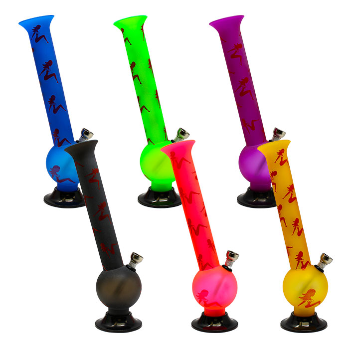 Assorted Color Stripper Acrylic Bong 10 Inches