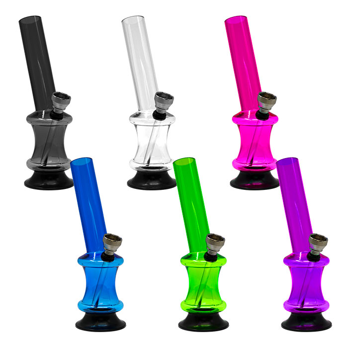 Assorted Color Concave Base Acrylic Bong 6 Inches