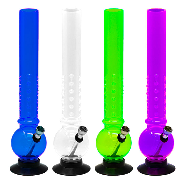 Assorted Color Bubble Base Acrylic Bong 13 Inches